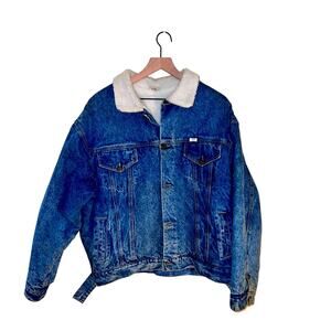 VNTG QUIVER chore jacket 80s fleece denim jacket 52